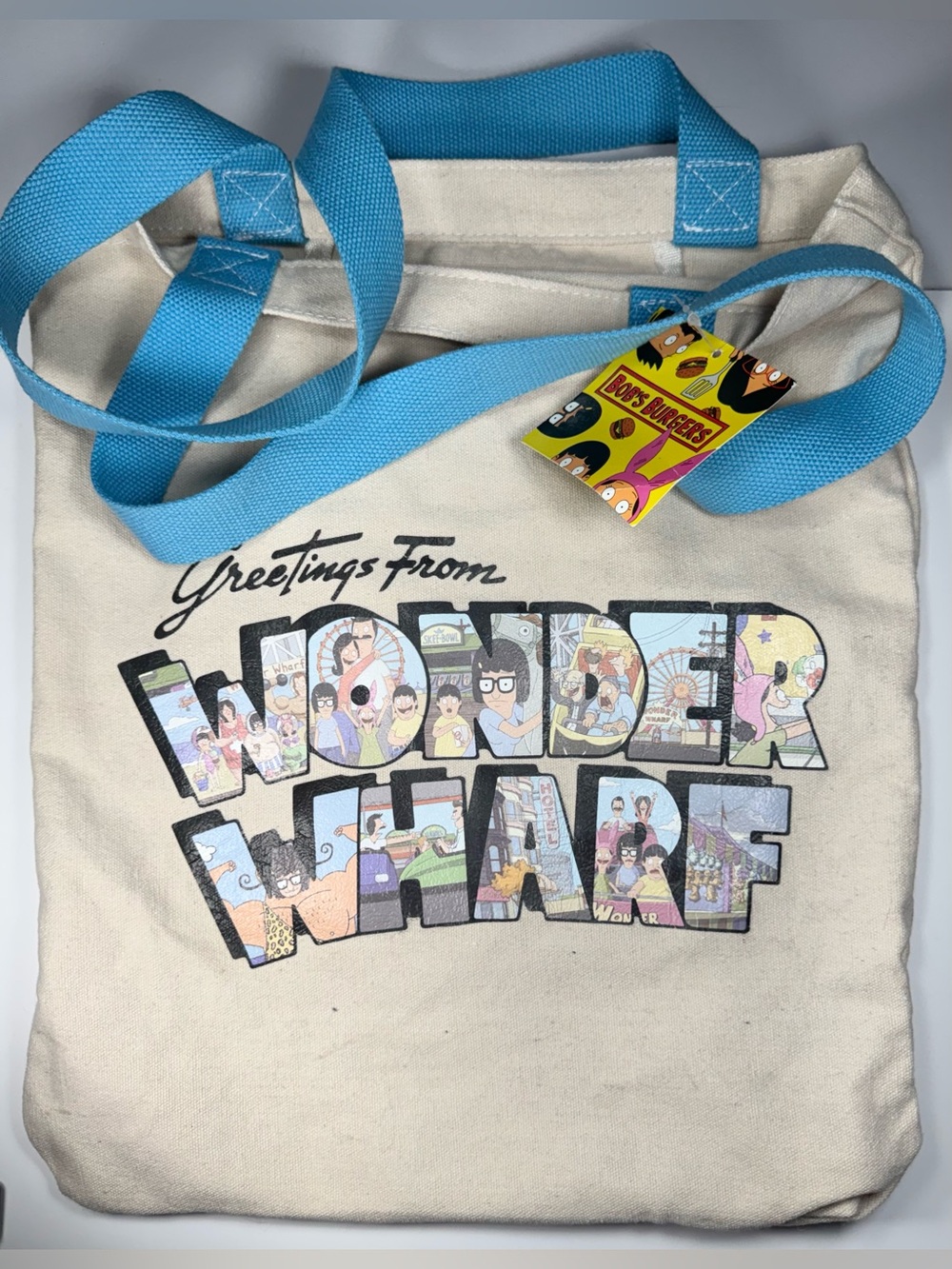 Extremely Rare Bob's Burgers 2018 Greetings From Wonder Wharf Canvas Bag 16" NWT